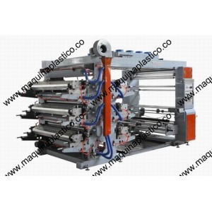 Máquina impresora flexográfica de 6 colores 